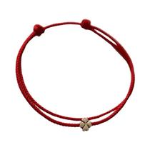 Pulseira de mini corda de trevo de quatro folhas Lucky Red Handmade Corda Charm Pulseira Pulseira de mini corda de trevo de quatro folhas Lucky Red Handmade Corda Charm Pulseira