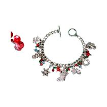 Pulseira De Natal Com Floco De Neve, Papai Noel, Boneco De Neve, Cervo, Árvore De Natal E Guirlanda,