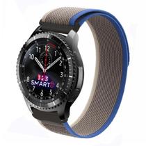 Pulseira de Nylon Nova para Gear S3 Classic Frontier e Galaxy Watch 46mm - Cinza com Azul