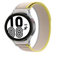 Pulseira de Nylon Ridge Exclusiva para Galaxy Watch4 e Watch5 - Bege com Amarelo - 123Smart