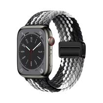 Pulseira De Nylon Trançada Para Apple Watch De 49mm 42mm 46mm Com Fecho Magnético Ultra2 Para Séries