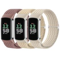 Pulseira de nylon trançado Wizvv para Fitbit Charge 5/6, pacote com 3 Pulseira de nylon trançado Wizvv para Fitbit Charge 5/6, pacote com 3