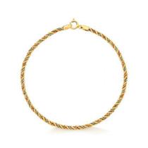 Pulseira de ouro 18 k Cordão Tricolor 19Cm Pulseira de ouro 18 k Cordão Tricolor 19Cm