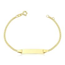 Pulseira de ouro 18k Bismark chapinha Infantil