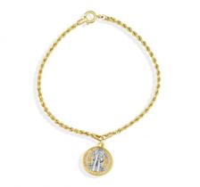 Pulseira de Ouro 18K COM MEDALHA 18cm