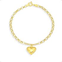 Pulseira De Ouro 18k Elo Português E Berloque Pulseira De Ouro 18k Elo Português E Berloque
