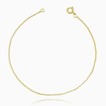 Pulseira de Ouro 18k Feminina Cadeado 1,2mm Banhada a Ouro 18k