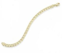 Pulseira de ouro 18k masculina rommanel fio de elos 1x1 diamantados 551028