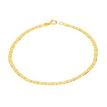 Pulseira De Ouro 18k Piastrine De 1,2mm Com 21cm