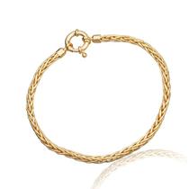 Pulseira de Ouro 18k Trançada Palmeira 4,20mm Fecho Bóia Pulseira de Ouro 18k Trançada Palmeira 4,20mm Fecho Bóia
