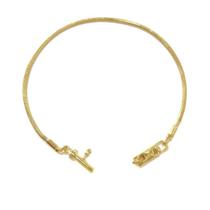 Pulseira de Ouro 24K Rabo de Rato 2mm Fecho Canhão Banhada