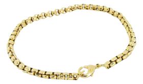 Pulseira De Ouro Masculino 3mm Dourado Gomos Não Descasca
