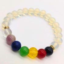 Pulseira de Pedra da Lua com 7 chakras