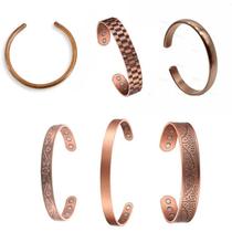 Pulseira De Pedra Magnética De Cobre Vermelho, Joia De Energia Retro, Artesanato Feito À Mão Da