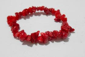 Pulseira de pedra natural cascalho coral