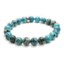 Pulseira De Pedra Natural Jade Azul Amizade Vibrações Paz Pulseira De Pedra Natural Jade Azul Amizade Vibrações Paz