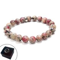 Pulseira De Pedra Natural Jade Rosa Amizade Vibrações Paz Pulseira De Pedra Natural Jade Rosa Amizade Vibrações Paz
