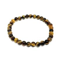 Pulseira de Pedra Natural Olho de Tigre 6mm Proteção