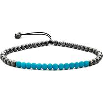 Pulseira De Pedras Masculina Turquesa