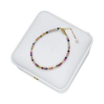 Pulseira De Pedras Naturais De 3MM Para Mulheres, Conjunto De Joias Luxuosas, Turmalina, Presente