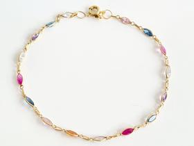 Pulseira de Pedrinhas, Em Ouro Amarelo 18K Pulseira de Pedrinhas, Em Ouro Amarelo 18K