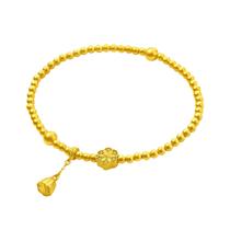 Pulseira de pérolas de lótus banhada a ouro para mulheres com pingente divertido Pulseira de pérolas de lótus banhada a ouro para mulheres com pingente divertido