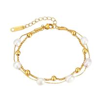 Pulseira De Pérolas De Luxo Para Mulheres, Dupla Camada, Joias Hipoalergênicas Em Aço Inoxidável, Pulseira De Pérolas De Luxo Para Mulheres, Dupla Camada, Joias Hipoalergênicas Em Aço Inoxidável,
