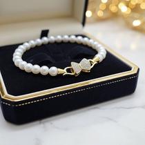 Pulseira De Pérolas Laço Cravejado Zircônias Banho Ouro 4861 Pulseira De Pérolas Laço Cravejado Zircônias Banho Ouro 4861