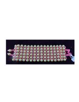 Pulseira de pérolas rosa e brancas em estilo árabe Pulseira de pérolas rosa e brancas em estilo árabe