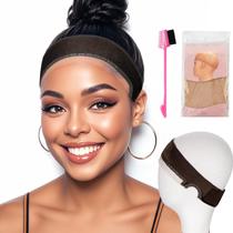 Pulseira de peruca Isshin Beauty ajustável, antiderrapante, marrom