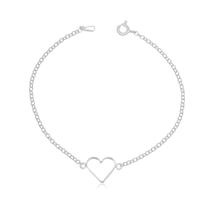 Pulseira de Prata 925 Aro Coração Vazado Pulseira de Prata 925 Aro Coração Vazado