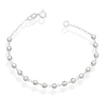 Pulseira De Prata 925 Com 17 Bolas Espaçada 18cm Com Certificado