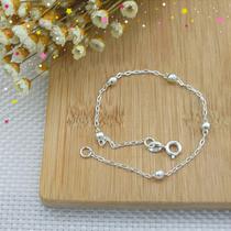 Pulseira De Prata 925 Com Bolas Bijou Art Pulseira De Prata 925 Com Bolas Bijou Art