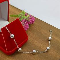 Pulseira De Prata 925 Com Bolas Bijou Art