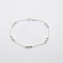 Pulseira de Prata 925 com Bolinhas Triplas - 18cm Pulseira de Prata 925 com Bolinhas Triplas - 18cm