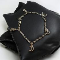Pulseira De Prata 925 Com Detalhes de Lua 18cm