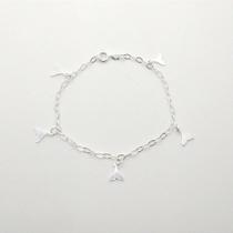 Pulseira de Prata 925 com Pingente Cauda de Sereia - 18cm