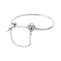 Pulseira De Prata 925 Com Trevo De Quatro Folhas E Borboleta, 17-20CM, Com Berloques E Contas DIY,