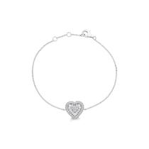 Pulseira de Prata 925 Coração com Moissanite 17cm