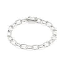 Pulseira de prata 925 feminina rommanel elo oco oval 18 cm 850045