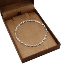 Pulseira de prata 925 masculina Cadeado maciça 3.6mm 20cm