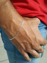 Pulseira de Prata 925 Masculina Estilo 3x1 21cm 3mm - Sofisticação e Acabamento Premium Pulseira de Prata 925 Masculina Estilo 3x1 21cm 3mm - Sofisticação e Acabamento Premium