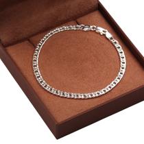 Pulseira de Prata 925 Masculina Groumet Elo Duplo 20cm - 3.7mm