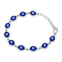 Pulseira De Prata 925 Olho Grego Luxo Tornozeleira Feminina Pulseira De Prata 925 Olho Grego Luxo Tornozeleira Feminina