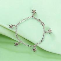 PULSEIRA DE PRATA 925 Original em Formato de Sol Estrela 19cm