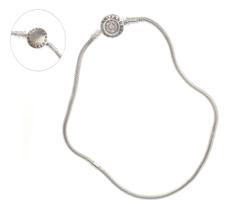 Pulseira De Prata 925 Para Berloque Com Fecho De Zircônias Pulseira De Prata 925 Para Berloque Com Fecho De Zircônias