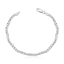Pulseira De Prata 925 Trançada Feminina 18cm Pulseira De Prata 925 Trançada Feminina 18cm