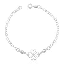 Pulseira de Prata 925 Trevo e Zircônia