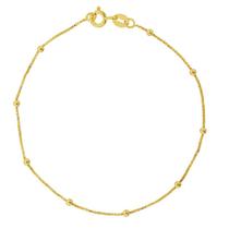 Pulseira de Prata Bolinha Revestida com Ouro 18K 18cm