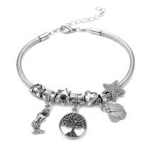 Pulseira De Prata Com Berloques Feminina Delicada Moderna Exclusivo Luxo